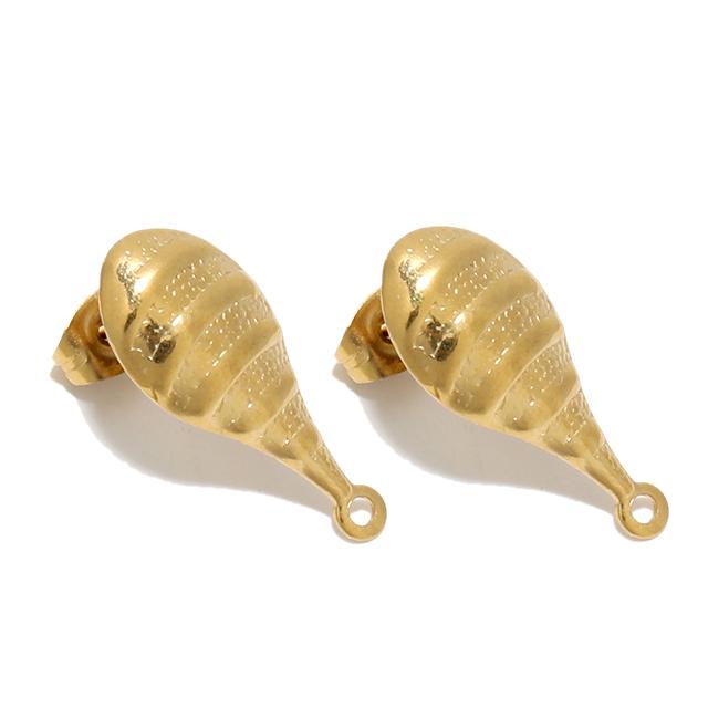10pcs Gold Color Stainless Steel Classical Stud Posts for DIY Earrings Pendants Jewelry Making Dangle Charms Craft Components