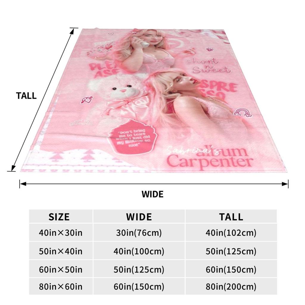 Custom Sofa Fleece S-Sabrina Carpenter Throw Blanket Warm Flannel Blankets For Bed Travel Sofa Bedspreads