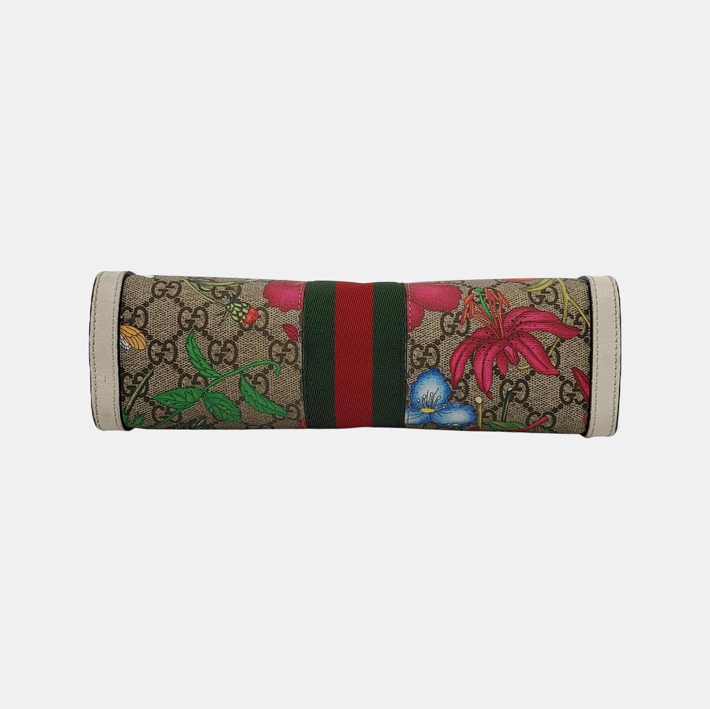 [Pre-Owned] Ophidia Floral Print Logo Stripe Web Chain Shoulder Bag Small - Good #THEGR5
