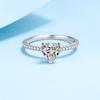 Real moissanite 1-2ct anel coração corte d cor vvs1 nupcial casamento anéis de diamante s925 prata gra jóias banhado 18k ouro branco