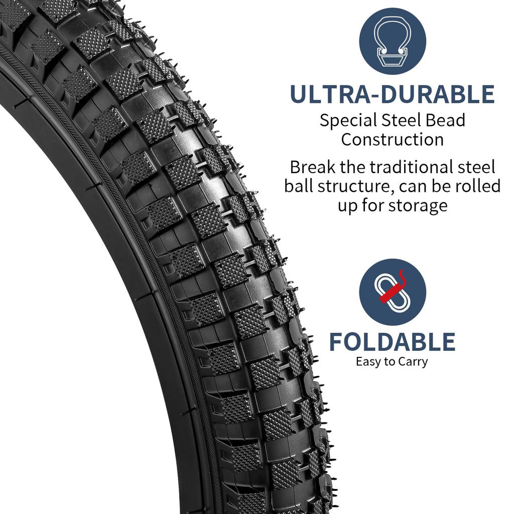 YunSCM 2x18 2.4 Tires, 18x2.4 64-355 Bicycle Tires, Suitable for 18-inch 2.4 Mountain Bikes and Cross Bikes, Y-029