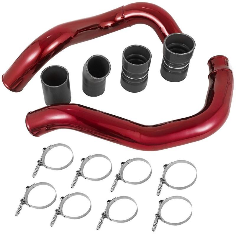 Turbo Intercooler Pipe & Intake Elbow For 03-07 Ford F250 6.0L Powerstroke Red Black