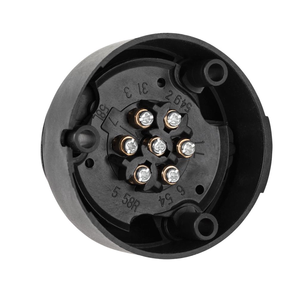 Trailer socket, 7 pin, 12/24V trailer plug