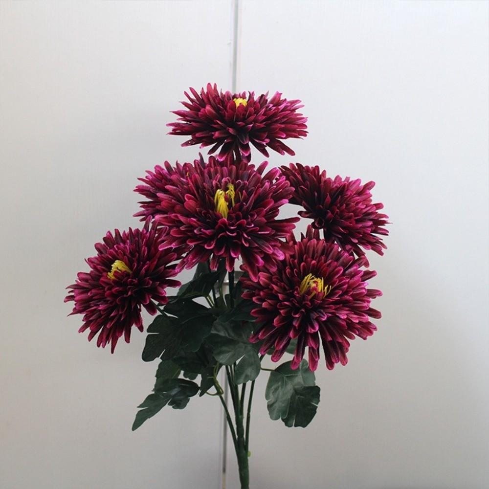 New 7 Heads Artificial Chrysanthemum Polychrome Large Fake Flower Anti-fading DIY Chrysanthemum Bouquet Home Decor