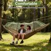 Camping Hammock with Net Tree Friendly Straps Storage Bag Portable for Hiking Backyard Relaxing Camel Green