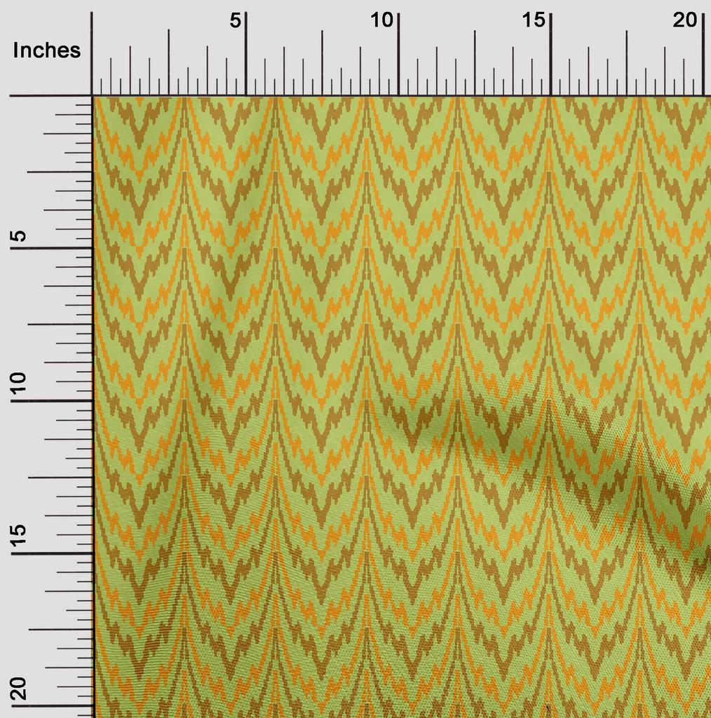 oneOone Cotton Flex Fabric Zig Zag Flame Stitch Fabric Prints By Yard 40 Inch