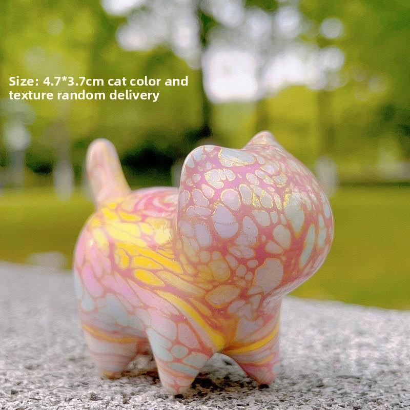 Temple Same Style Intangible Heritage Lacquer Fortune Cat Pendant Lucky Cat Bag Key Phone Decorative Charm Cute Stylish