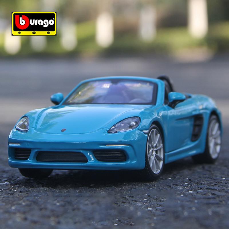 AABKO1 Bburago 1:24 Porsche 718 Boxster Supercar Leichtmetallauto Druckgussmodelle & Spielzeugfahrzeuge Automodell Miniatur-Maßstabsmodellauto Für Kinder