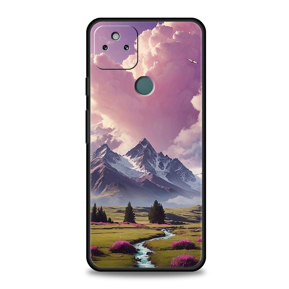 Pink Sunset Mountain Phone Case Cover for Google Pixel 10 9 8 7 6 9A 8A 7A 6A Pro Shockproof Soft TPU 9 Pro XL Shell Capas Coque