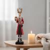 Decorative Figurine Carved Resin Deer with Branching Antlers Ornamental