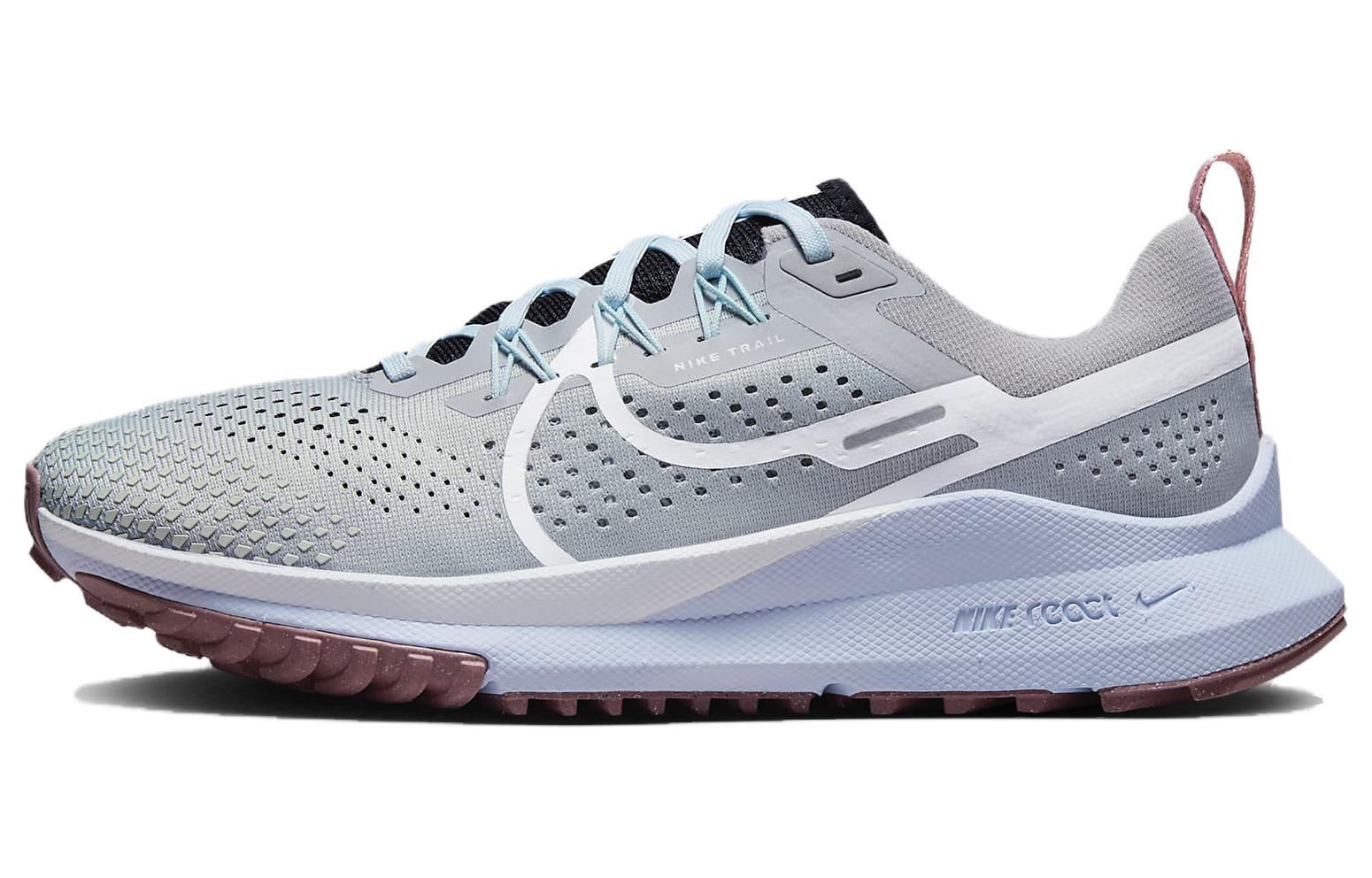 Nike React Pegasus Trail 4 Light Smoke Grey Black Glacier Blue White Women s DJ6159-005 37.5