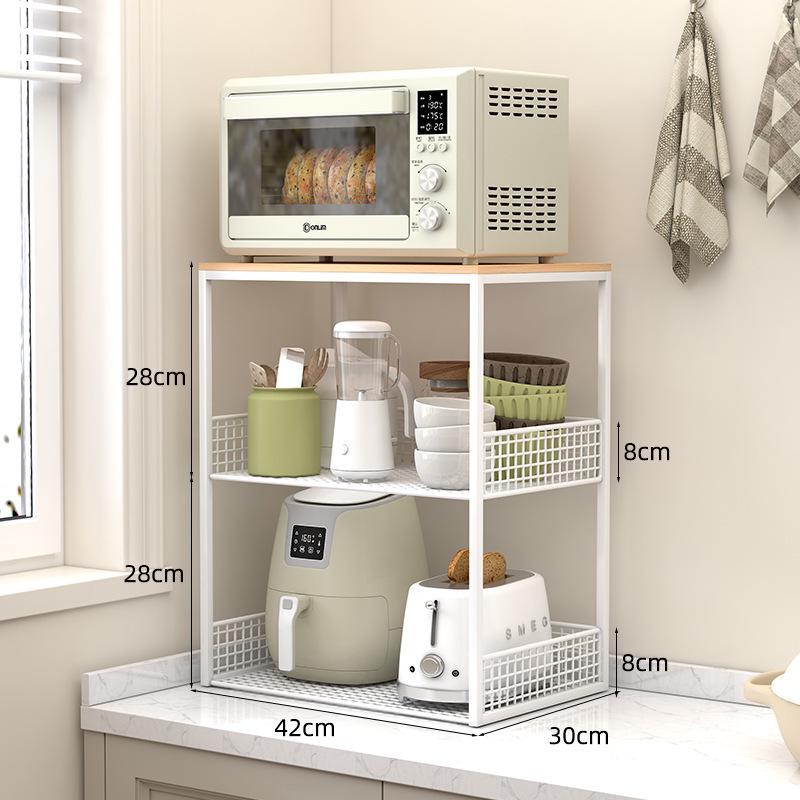 Countertop Kitchen Microwave Rack with Drawer for Oven, Rice Cooker, Air Fryer, and Appliances - Floor Standing Storage Organizer