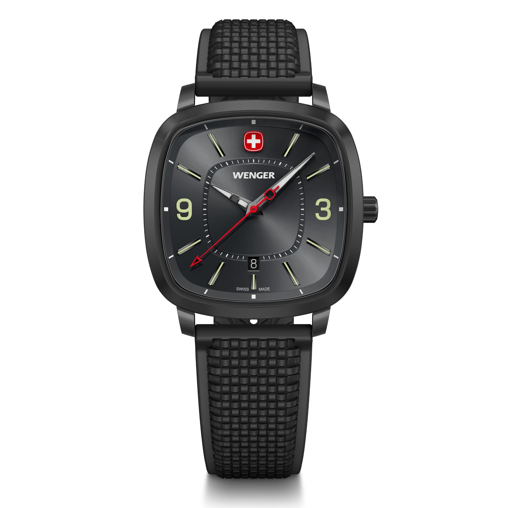 

Годинник WENGER VINTAGE SPORT Корпус із нержавіючої сталі, сірий циферблат, чорний силіконовий ремінець, кварцовий, 50 м, водонепроникний, подарунок, аналоговий чоловічий (316л) [] 01.1921.113