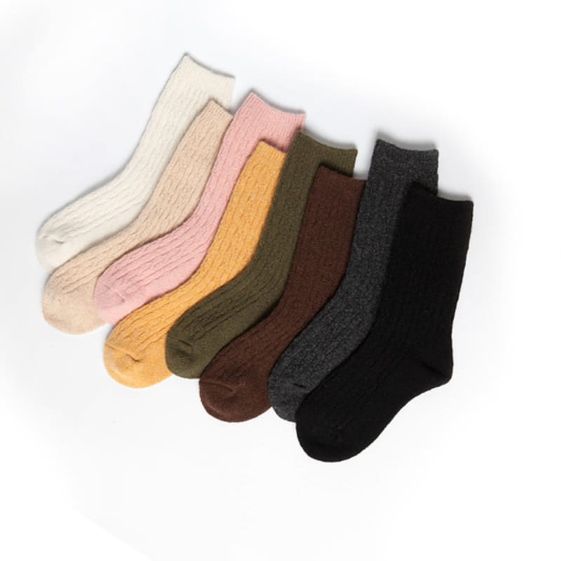 biarritz socks [3set] warm retro wool socks 8 colors