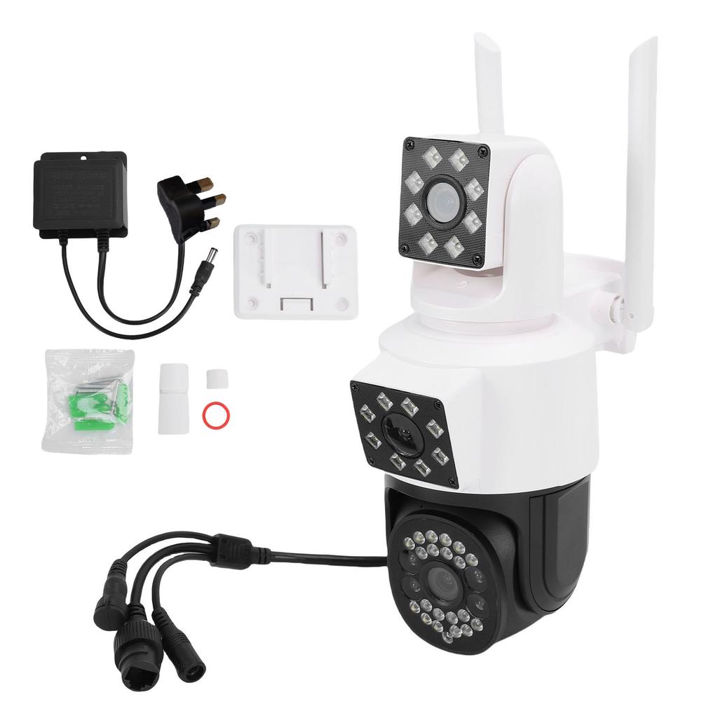 1080P PTZ Outdoor Security Camera WiFi 360 Degree Triple View Outdoor Camera AI Human Detection APP Remote Sharing