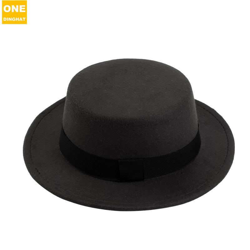 Beliebter Filzhut mit flacher Krempe, Freizeit-Hut, Damenbekleidung Vielseitiger Hut Lm-008