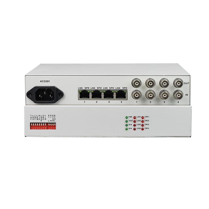 Hongji HJ-402 4E1 to Dual Ethernet Protocol Converter