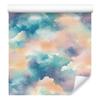 Watercolor Galaxy Wallpaper Turquoise and Cream for Living Room and Bedroom 50x1000