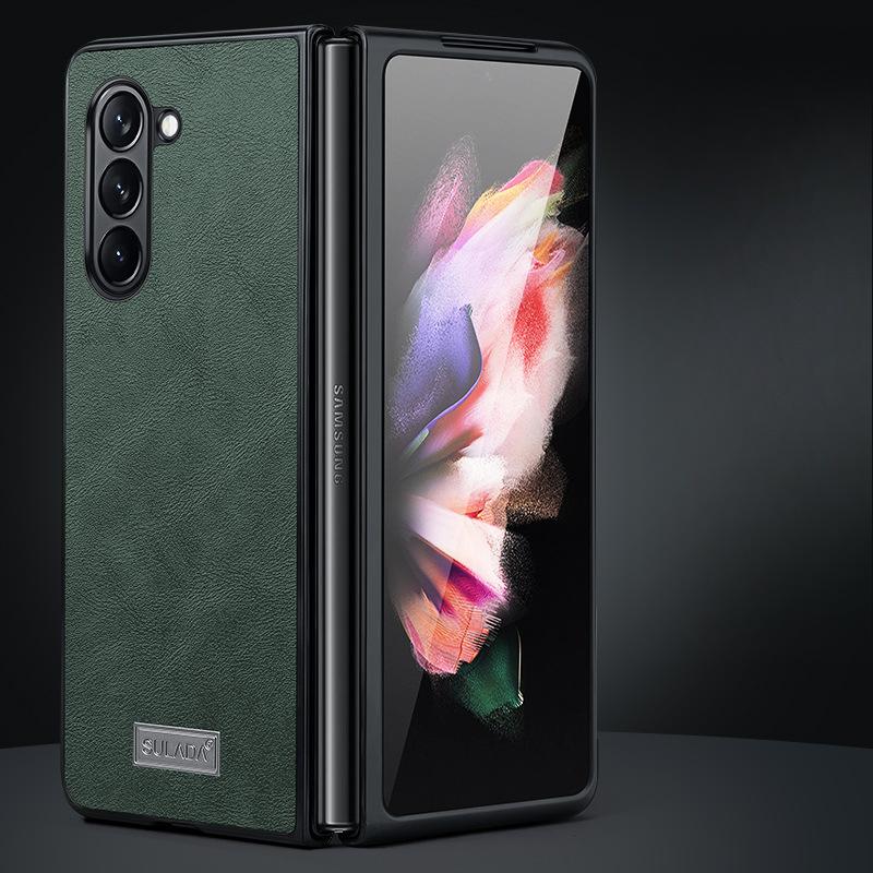 Geeignet für Samsung Zfold6 Handyhülle Faltbares Samsung Business W23 Sturzsicher Fold5 Rundumschutz 4 Herren 22 Lederhülle