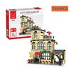 1489Pcs Moc Creative City Western Restaurant Streetview Construction Lde Blocks Model Architecture Children'S Game Toys