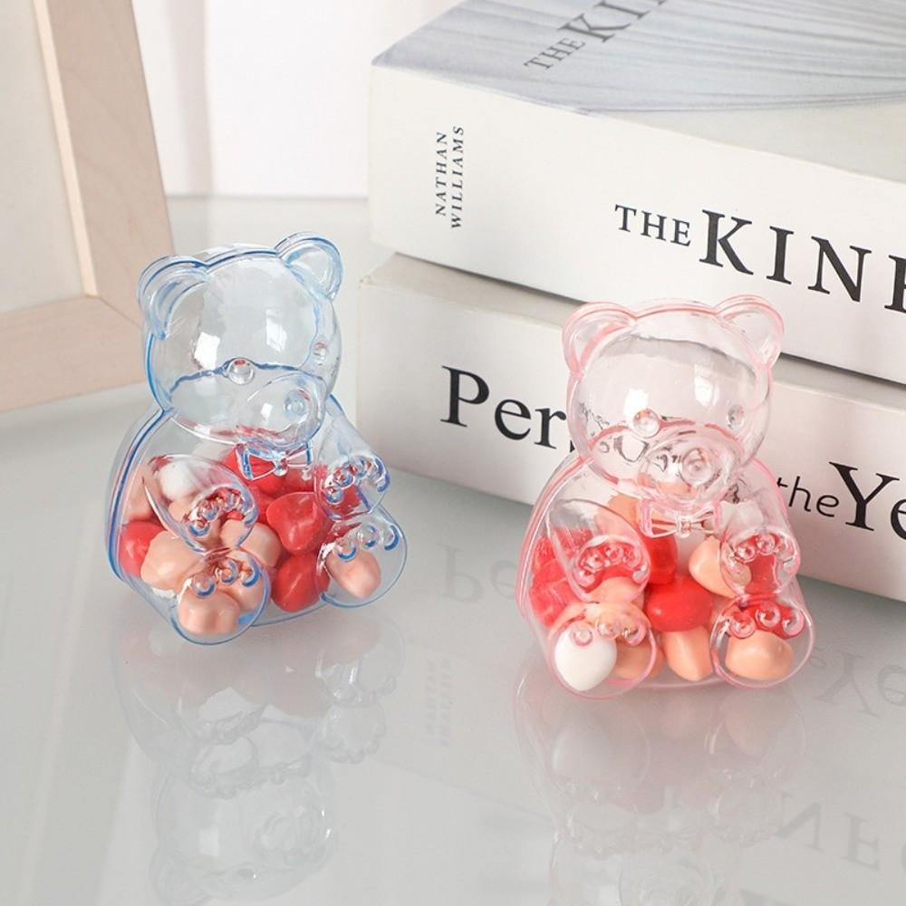 12 st Stor godisbjörnsbehållare Klar godisförvaringsbehållare Björnformad godishållare Återanvändbar Jättestor godisbjörnsförvaringsburk