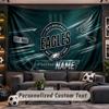 Wall Hanging Tapestry Custom NamePhiladelphia Eagles Pattern Personalized Printed Fabric Wall Decor