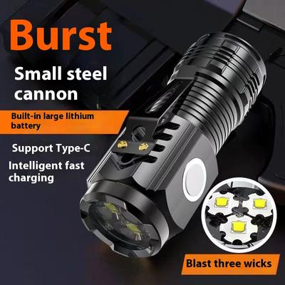 Three-eyed Monster Strong Light Portable Usb Rechargeable Explosive Mini Flashlight