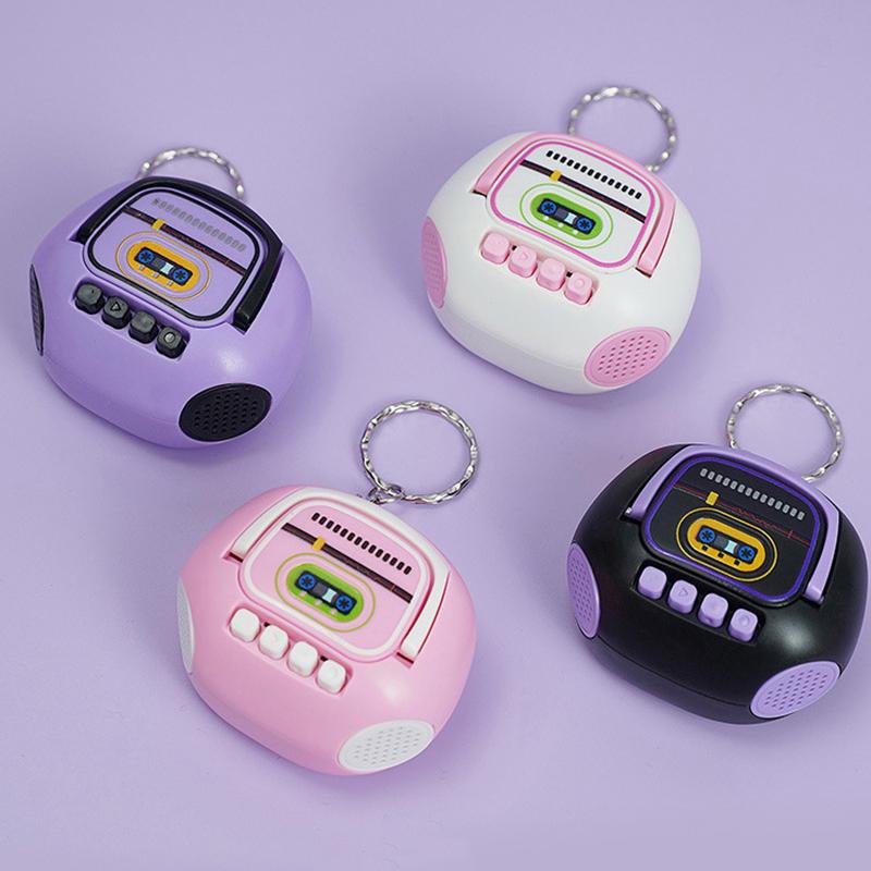 Mini Retro Recorder Keychain Easy To Use Lightweight Recording Device for Backpack Pendant Daily Commute