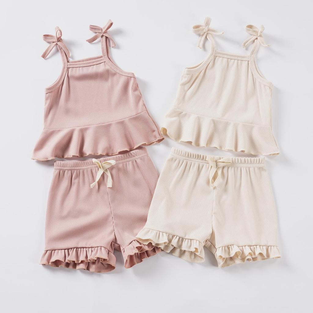 Sada tílka s volánky a šortek - Letní outfit pro miminko