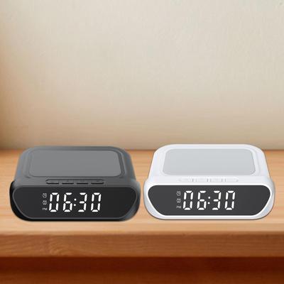 Alarm Clock Table Clock Wirelesses Fast Charging 1M Cable 5V/3A 9V/2A 15W for Home Countertops Bookshelf Bedroom Bedside Tables