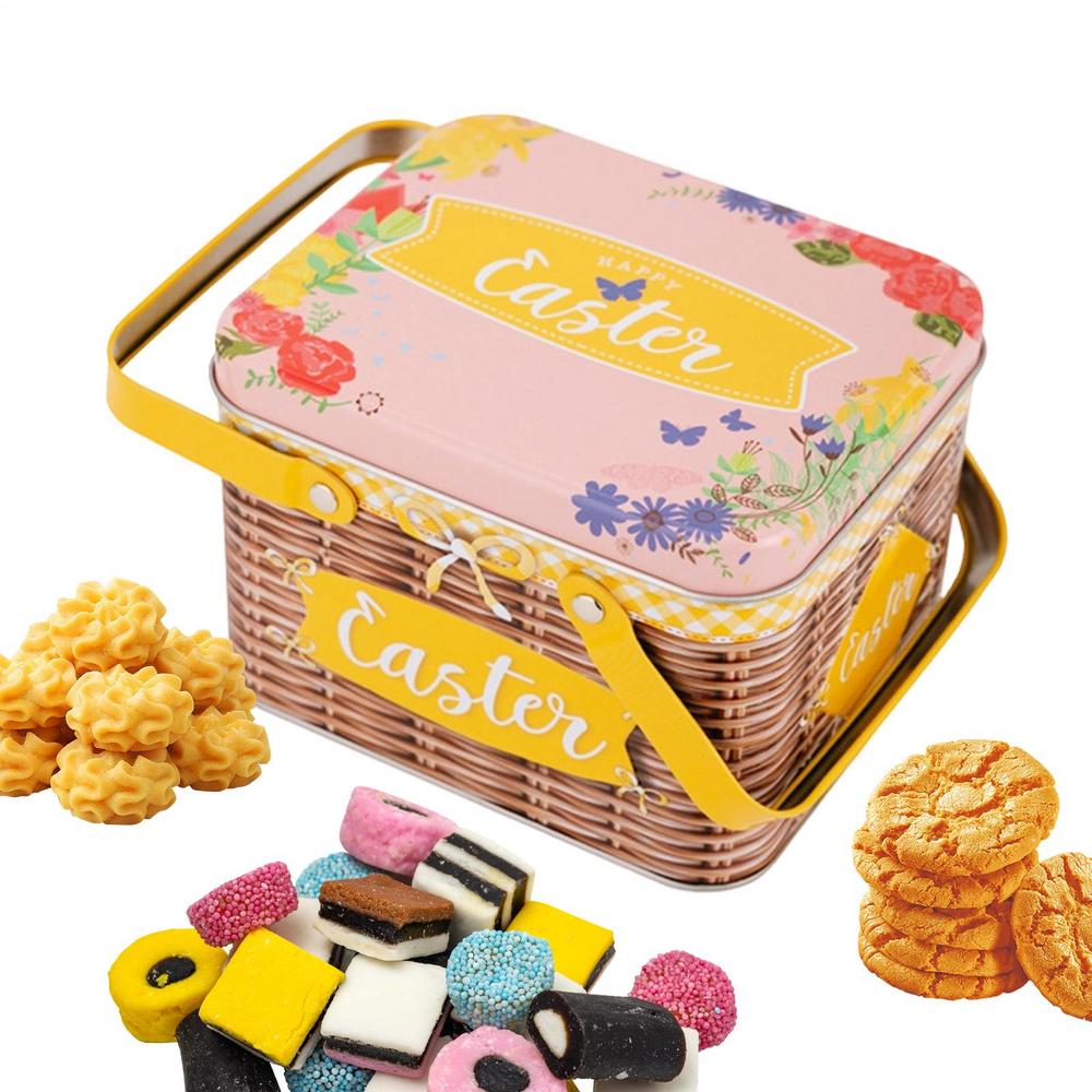 

Basket For Easter With Lid And Handle Metal Candy Storage Candy Storage Containers For Party Chocolates Holiday Stocking