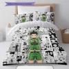 Hunter X Hunter Pattern Bedding Quilt Set Quilt Cover Pillowcase Home Birthday Gift(1 * Duvet Cover + 2 * Pillowcase, Without Core)