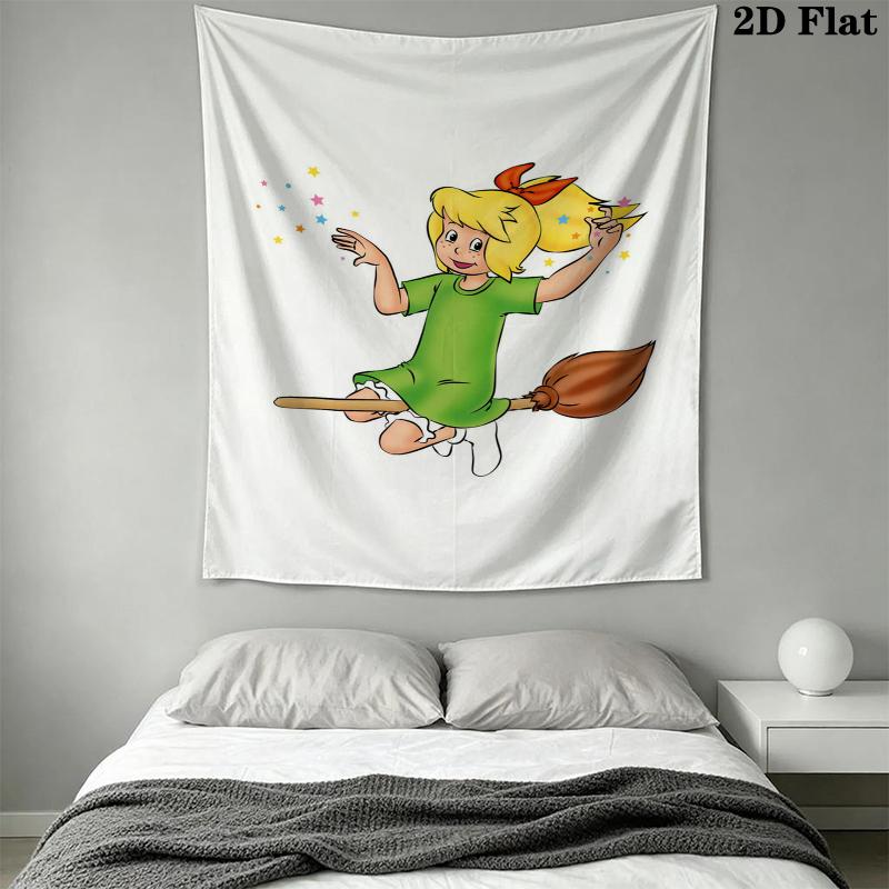 Bibi Blocksberg Wall Tapestry Aesthetic Wall Hanging Printed Fabric Blanket Decorative Tapestries for Bedroom Living Room Home Decor