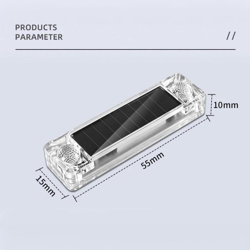 1PC Solar Powered LED Warning Strobe Light Wireless Auto Sensor for Construction Site Parking Lot Safety