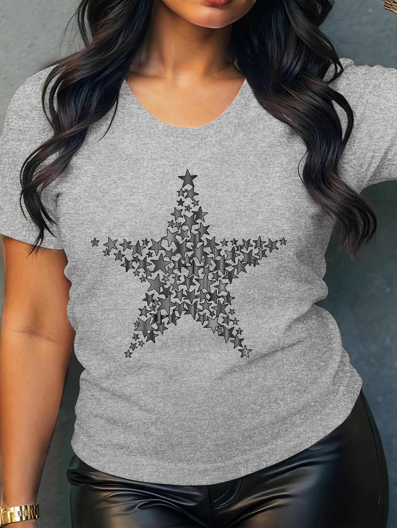 

Gradient Small Pentagrams Form A Large Pentagram Pattern Print, Easy and Casual, Suitable for Street Outdoor, Travel Vacation, 4XL світло-сірого кольору