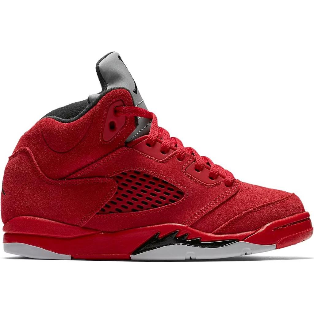 Jordan Air Jordan 5 Slip Resistant Abrasion Resistant High top Children's Basketball Shoes Red Black Kids' 440889-602
