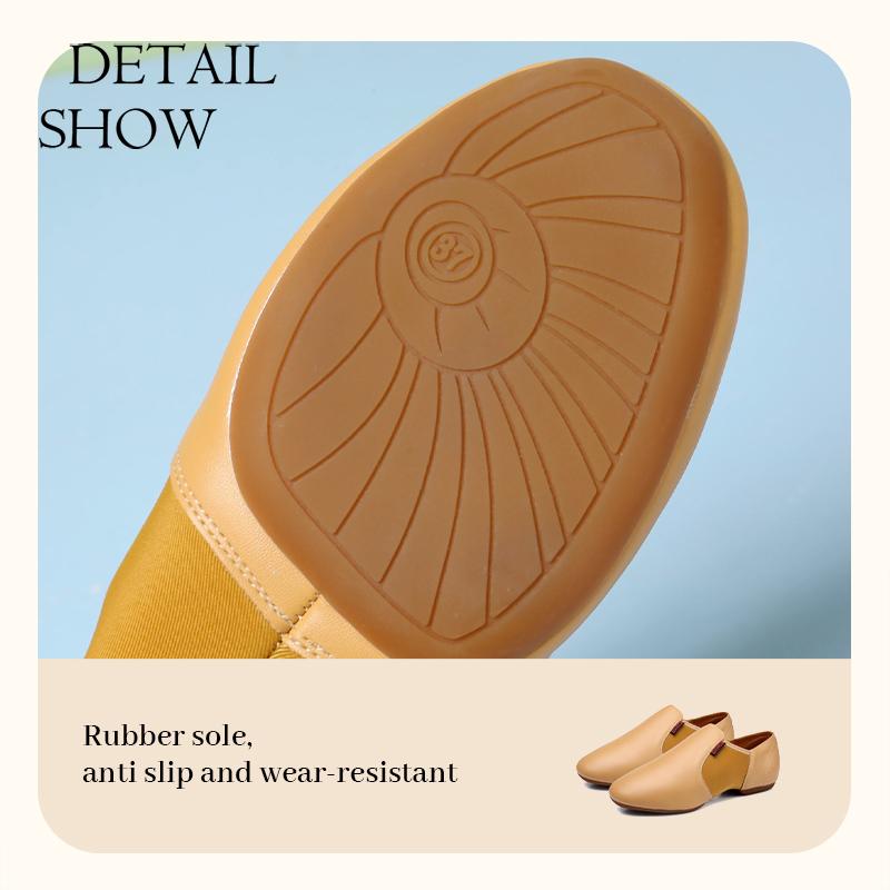 Genuine Leather Jazz Dance Shoes Tan Black Antiskid Sole Jazz Shoes High Quality Adults Dance Sneakers For Girls Women