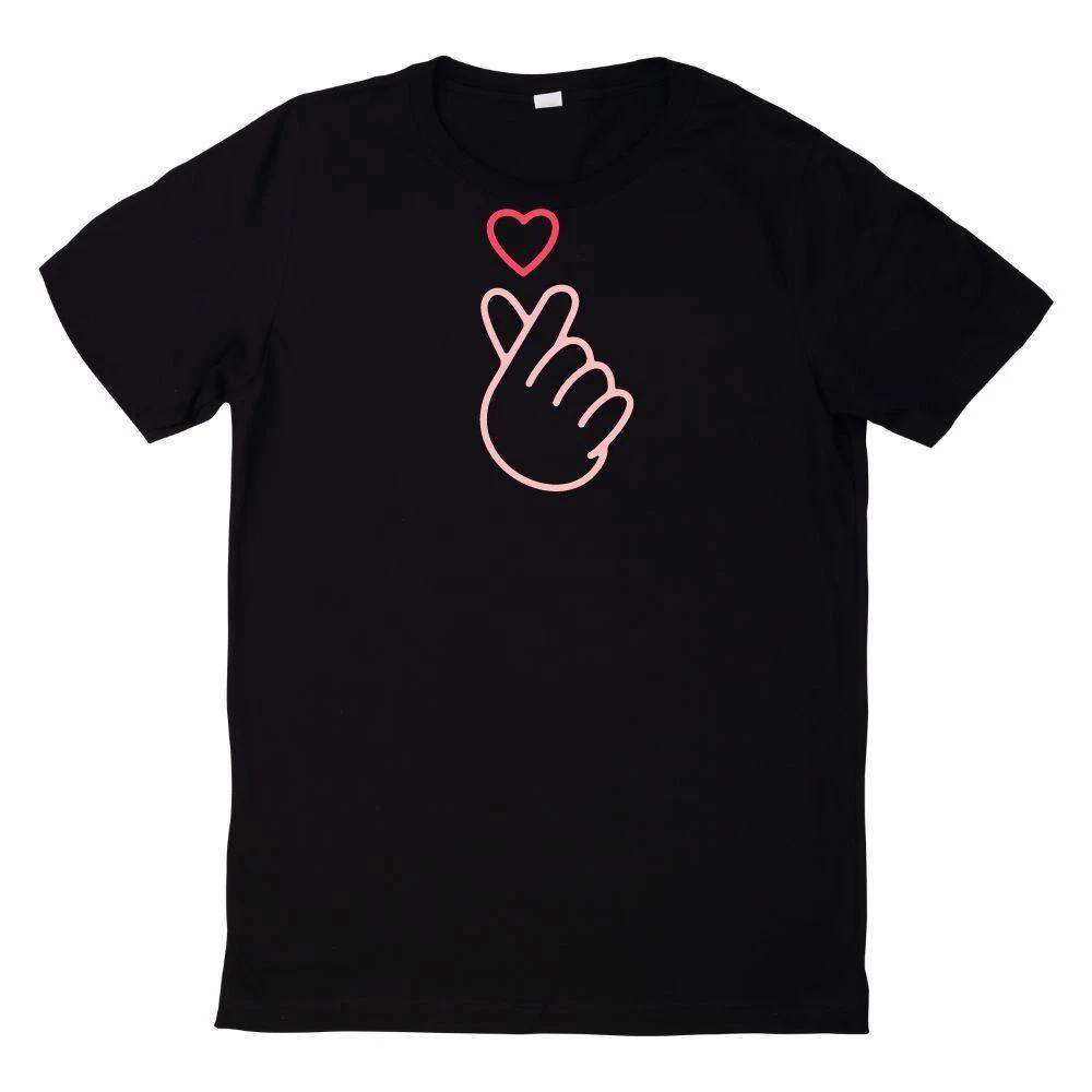 T-Shirt Koreanisches Fingerherz K Pop Herz Handzeichen XL