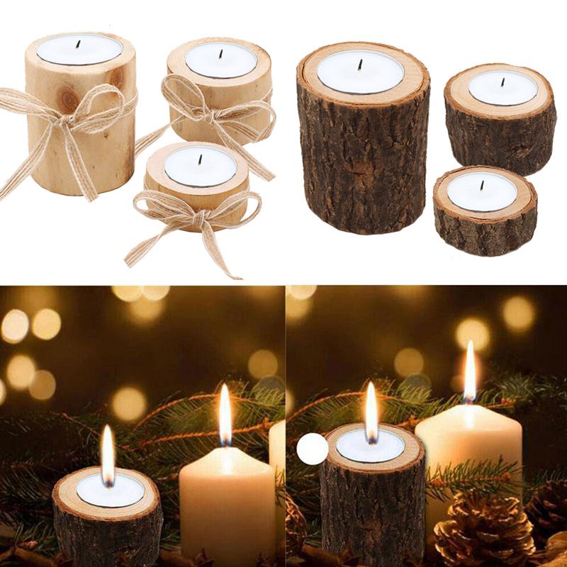 1PC Artizanat grămadă plantă flori parcelă Artizanat grămadă din lemn sfeșnic ornament pentru lumânări