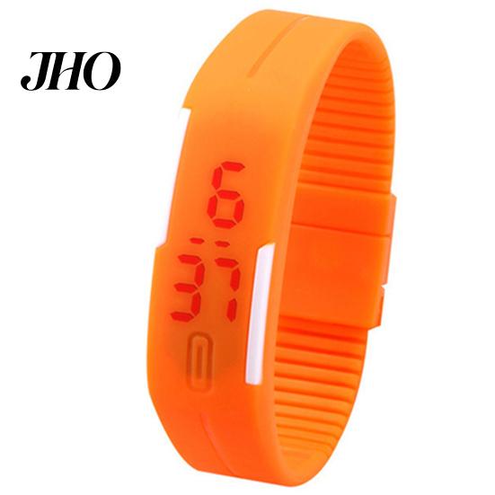Orologio da polso digitale touch con cinturino sportivo LED rosso in silicone moda uomo donna