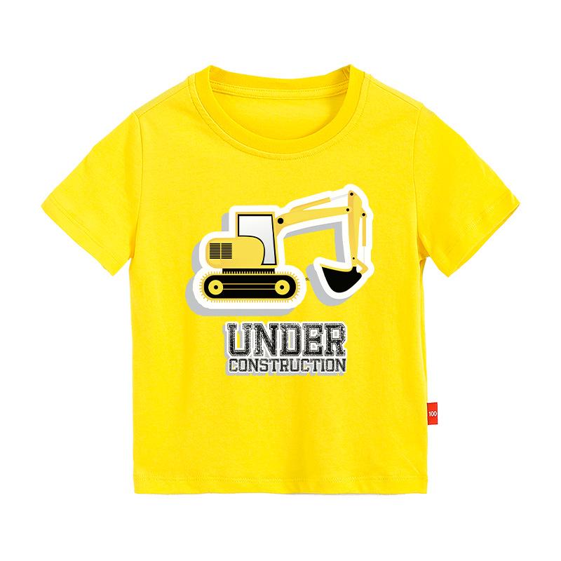 New Boys' Pure Cotton Short-Sleeve Printed T-Shirt - Round Neck Summer Top