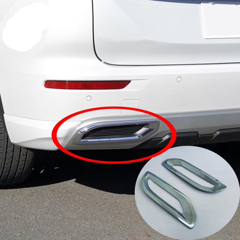 For Mitsubishi Outlander   ABS chrome Rear bumper rear Foglight Lamp decorative frame exhaust pipe air outlet trim