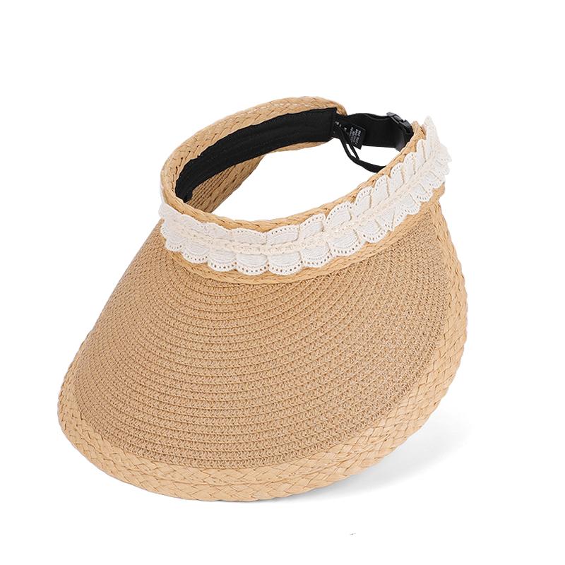 Summer Empty Top Straw Hat Korean Version Sunscreen Sun Hat Beach Vacation Beach Big brimmed Sunshade Hat Female