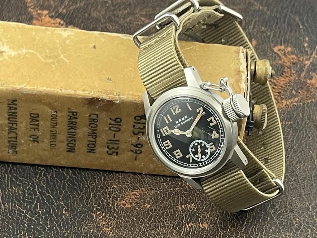 Military watch for Buships small khaki nylon NATO strap [M.R.M.W.] men, second,