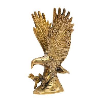 Brass Eagle Statue | Height-15.5 Cm Aprrox. . | Vastu Idol for Home and Office | Zonal Placement-SW|