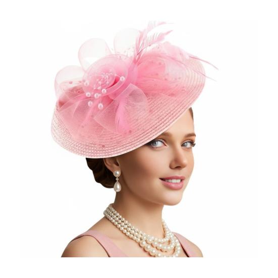 Genomskinlig Nätblomma Fascinatorhatt Vintage Tebjudning Dam Vävhatt Bröllop Cocktail