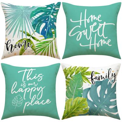 Floral Leaves Pillowcase Home Simple Versatile Sofa Pillow Linen Stain-resistant Combination Cushion
