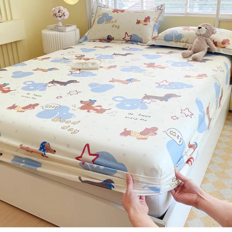 Baumwolle Bedruckte Spannbettlaken für Zuhause Bett Staubdichte Schutzhülle Einzel Doppel Queen King Bett Matratzenbezug