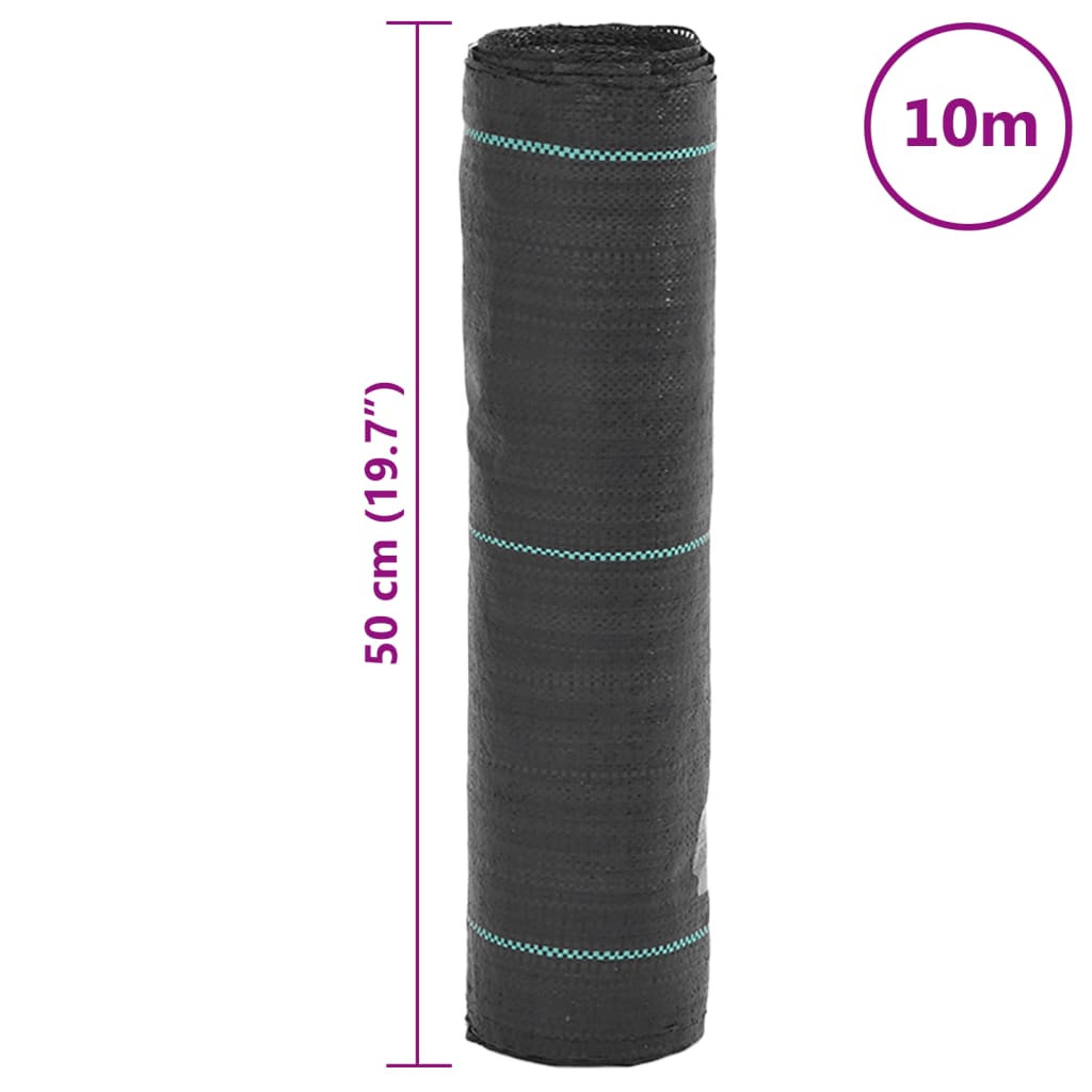 Vidaxl Manta Geotêxtil Antiervas Daninhas, Preta, 0,5X10 M, PP