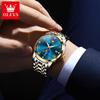 OLEVS Waterproof Luminous Date Moon Phase Business Watch Men's Wacthes Trend Fashion Original Quartz Wristwatch